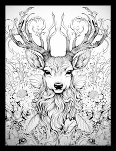 Majestic deer with intricate antlers Free Printable Coloring Page for Adults