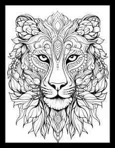 Majestic lion with piercing eyes Free Printable Coloring Page for Adults