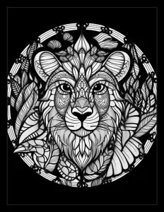 Majestic lion with fierce gaze Free Printable Coloring Page for Adults