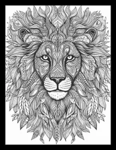 Majestic lion with piercing eyes Free Printable Coloring Page for Adults