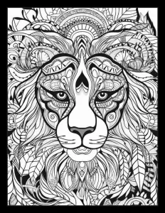 Majestic lion with piercing eyes Free Printable Coloring Page for Adults