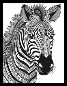 A majestic zebra gracefully standing in the savanna Free Printable Coloring Page for Adults