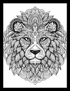 Majestic lion with piercing eyes Free Printable Coloring Page for Adults