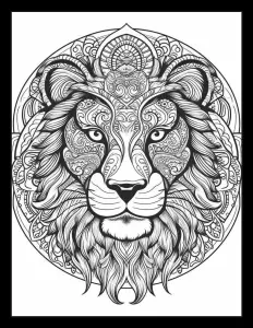 Majestic lion with piercing eyes Free Printable Coloring Page for Adults