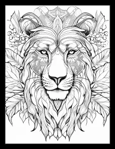 Majestic lion with piercing eyes Free Printable Coloring Page for Adults